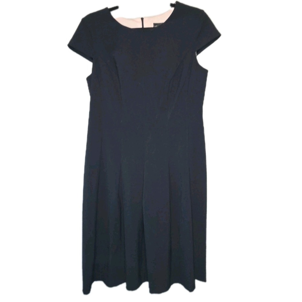 Connected Apparel Little Black Dress Size 6 Cocktail Length Sheath Cap Sleeves